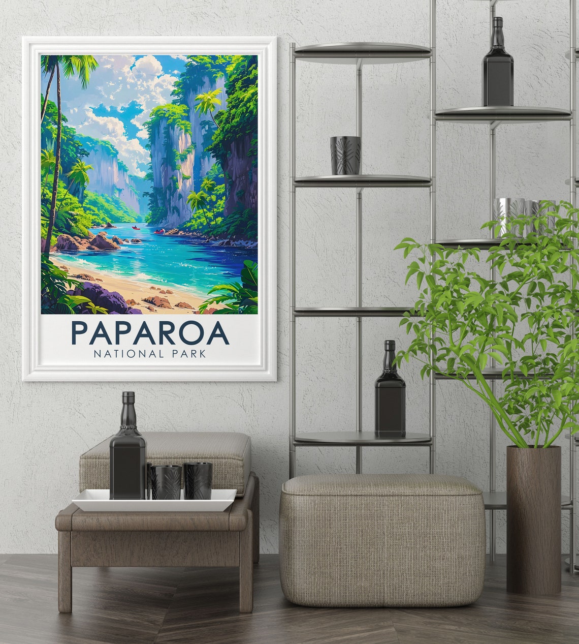 Paparoa National Park Travel Poster Pororari River Gorge Travel Posters And Prints New Zealand Wall Art Pororari River Gorge Decor - Image 2