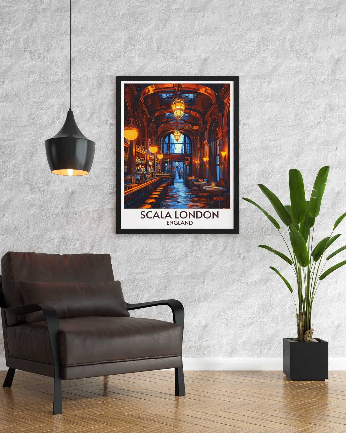 Scala London Kings Cross Warm Candlelit Bar Interior Artwork Poster - Image 2