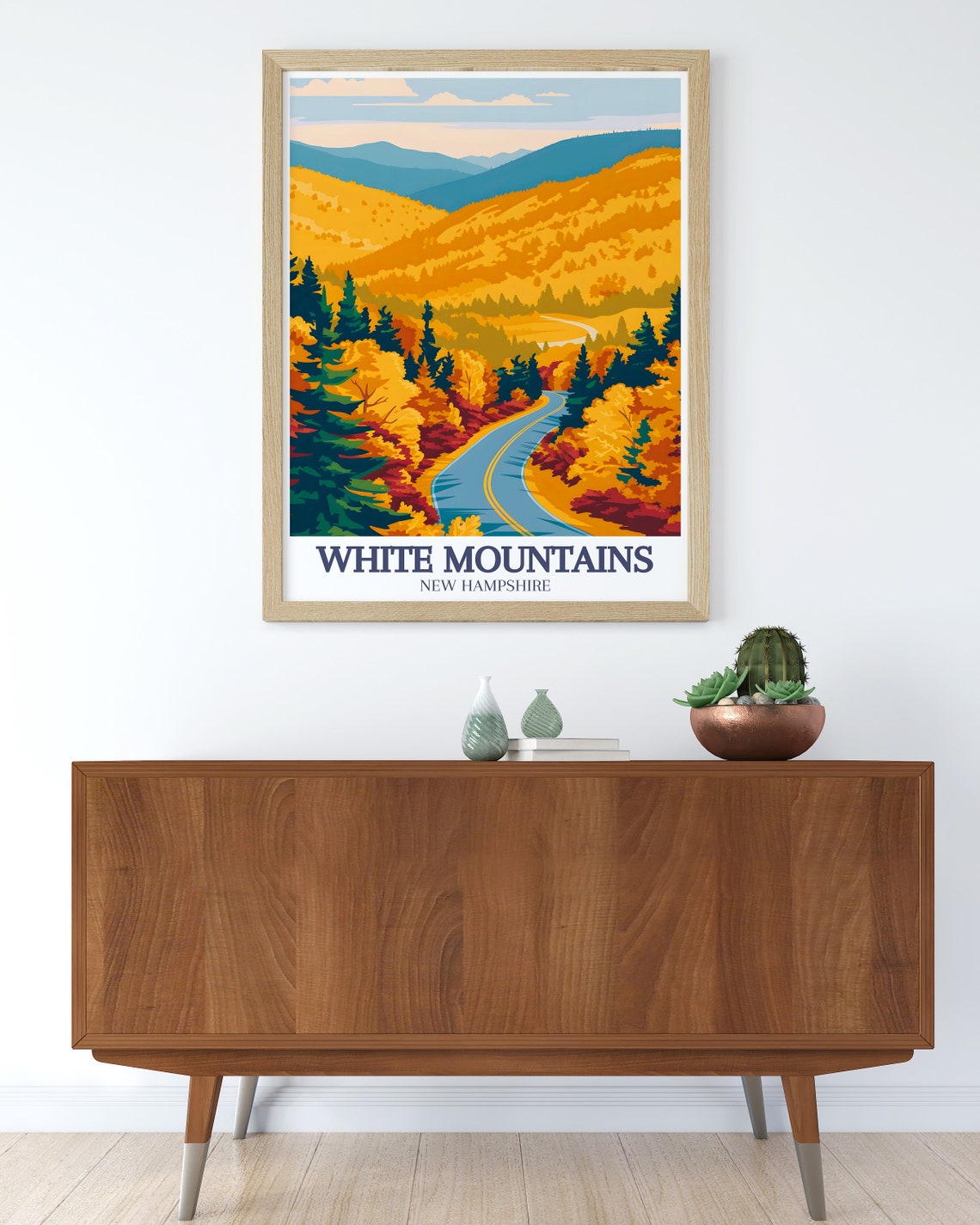 White Mountains Fall Foliage Winding Road New Hampshire Drive Poster - Image 3