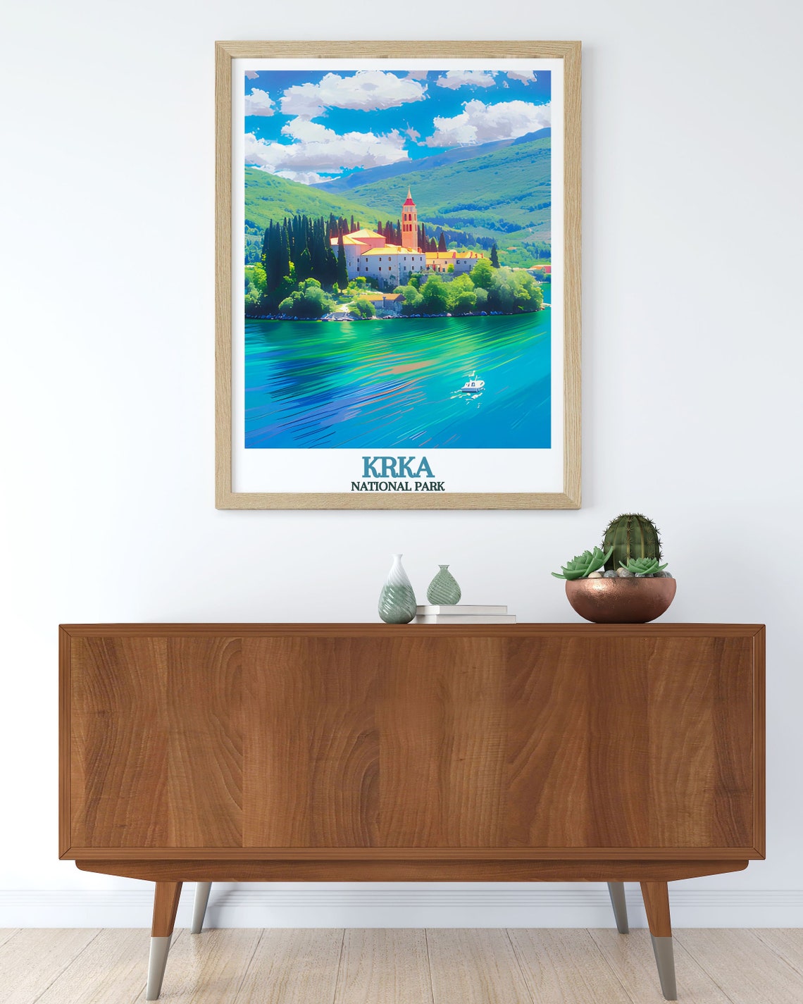 Visovac Island Monastery on an Emerald Lake in Croatia Poster - Image 3