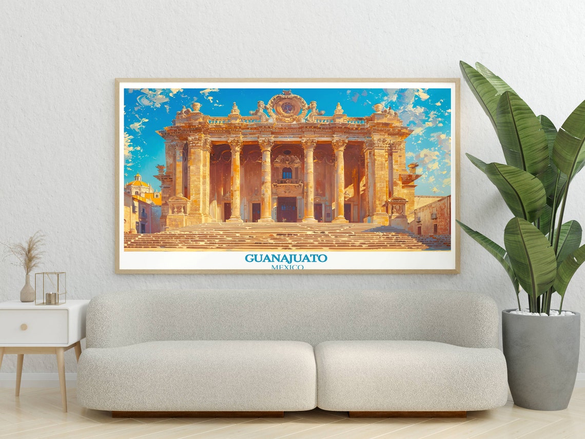 Guanajuato Mexico Juarez Theater Colonial Facade Travel Poster - Image 3