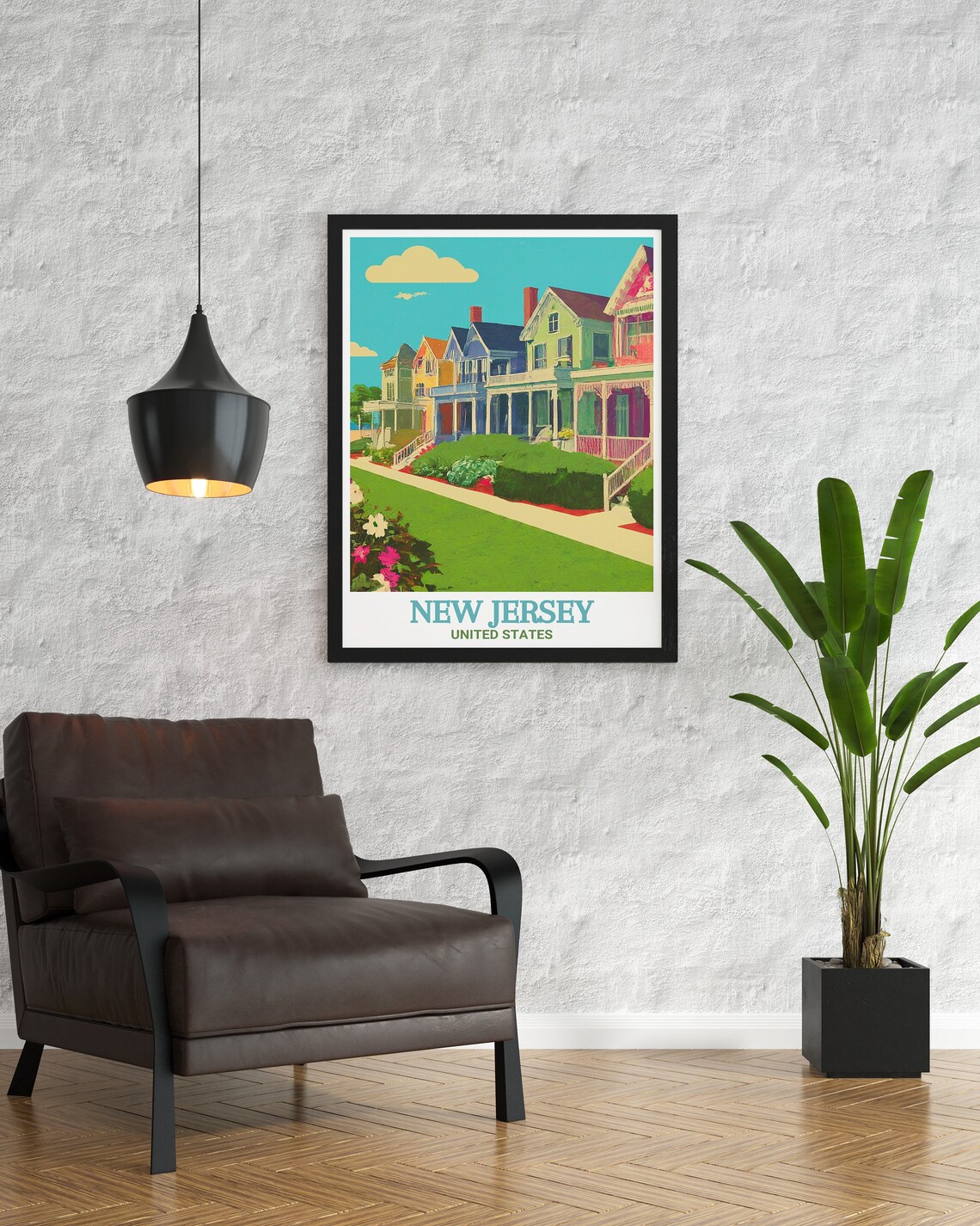 Cape May New Jersey Colorful Victorian Beach Houses Travel Poster - Image 3