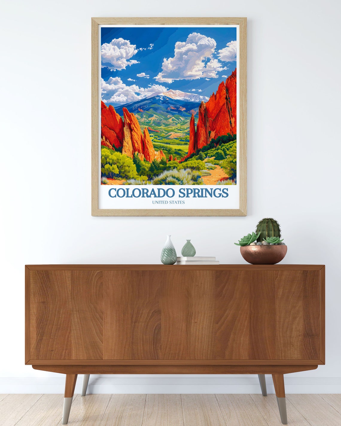 Colorado Springs Red Rock Canyon Pikes Peak Daytime Scenic Poster - Image 3