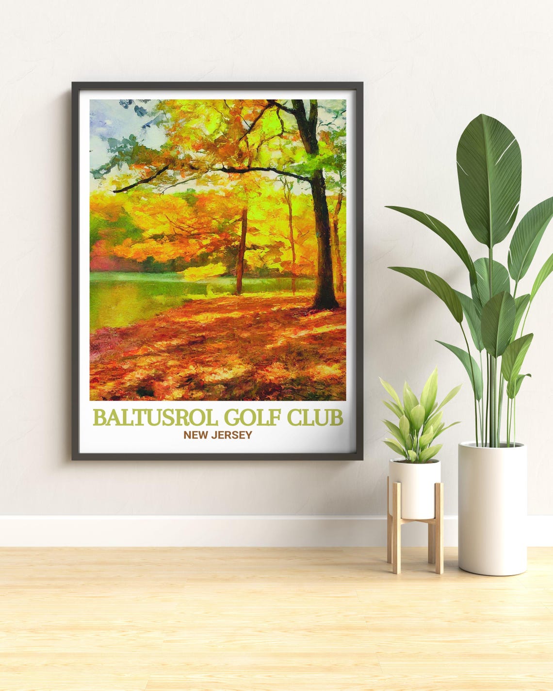 Baltusrol Golf Club New Jersey Autumn Lakeside Trees Colorful Poster - Image 3