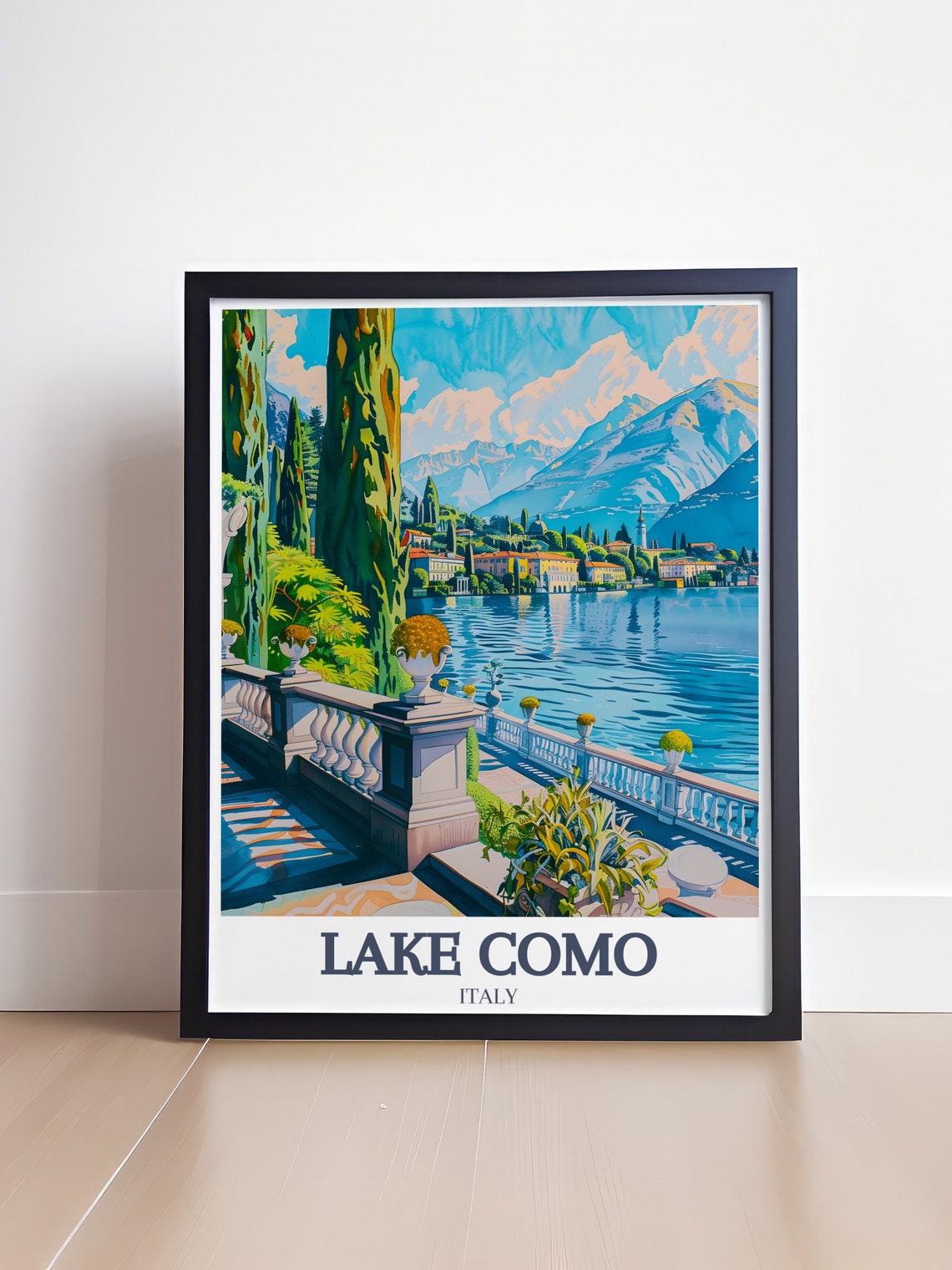 Lake Como Italy Villa Terrace Overlook Cypress Gardens Poster - Image 4