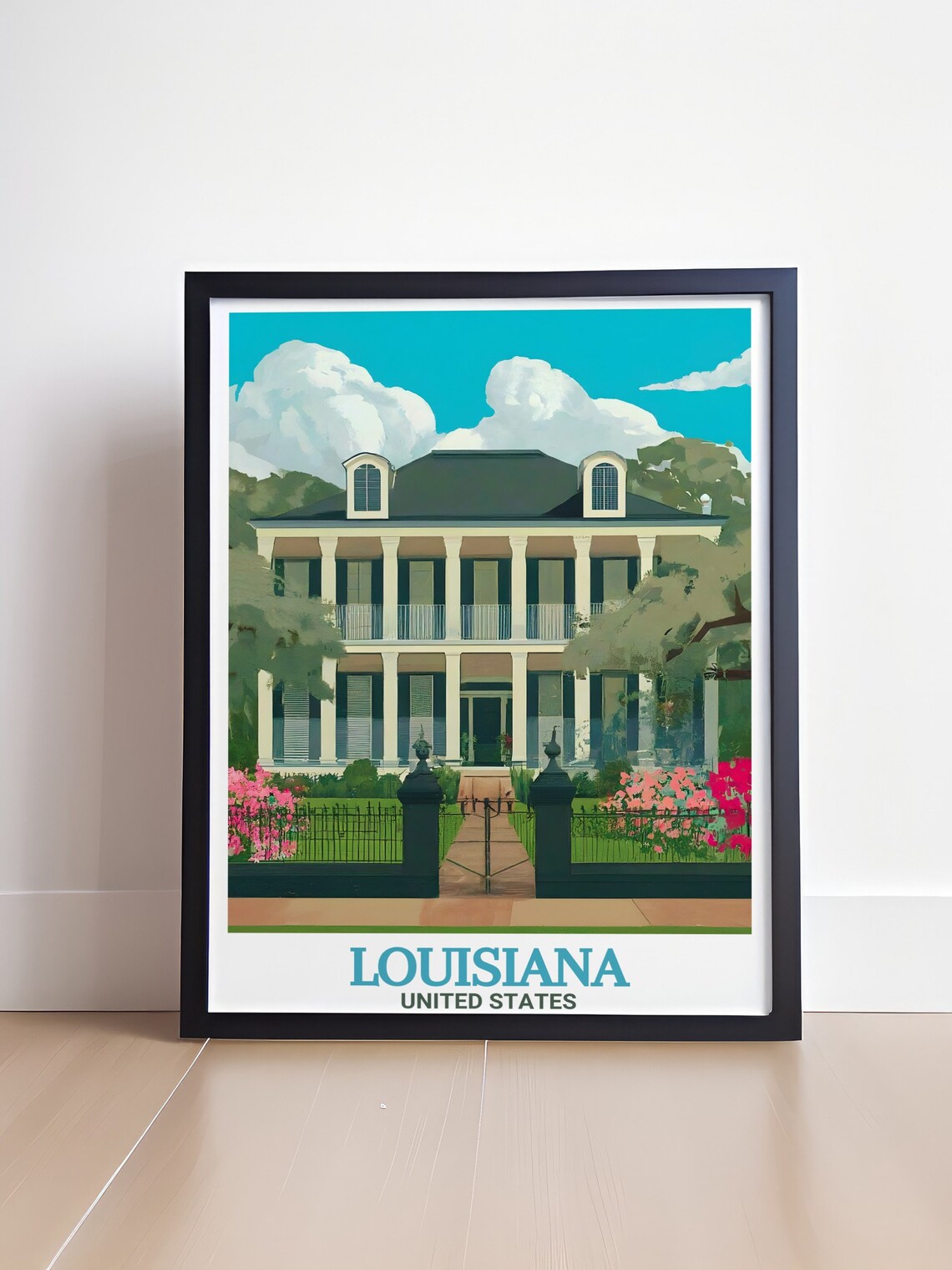 Garden District Mansion With Grand Columns Louisiana Travel Poster - Image 4
