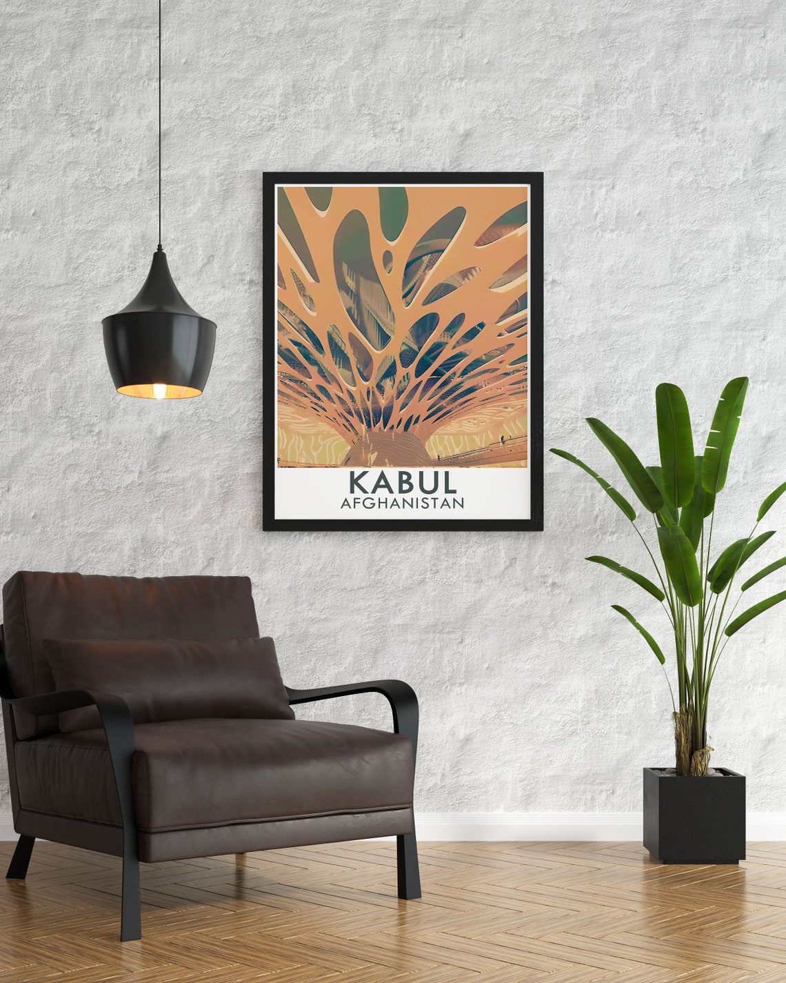 Kabul Afghanistan Organic Lattice Modern Architecture Travel Poster - Image 3