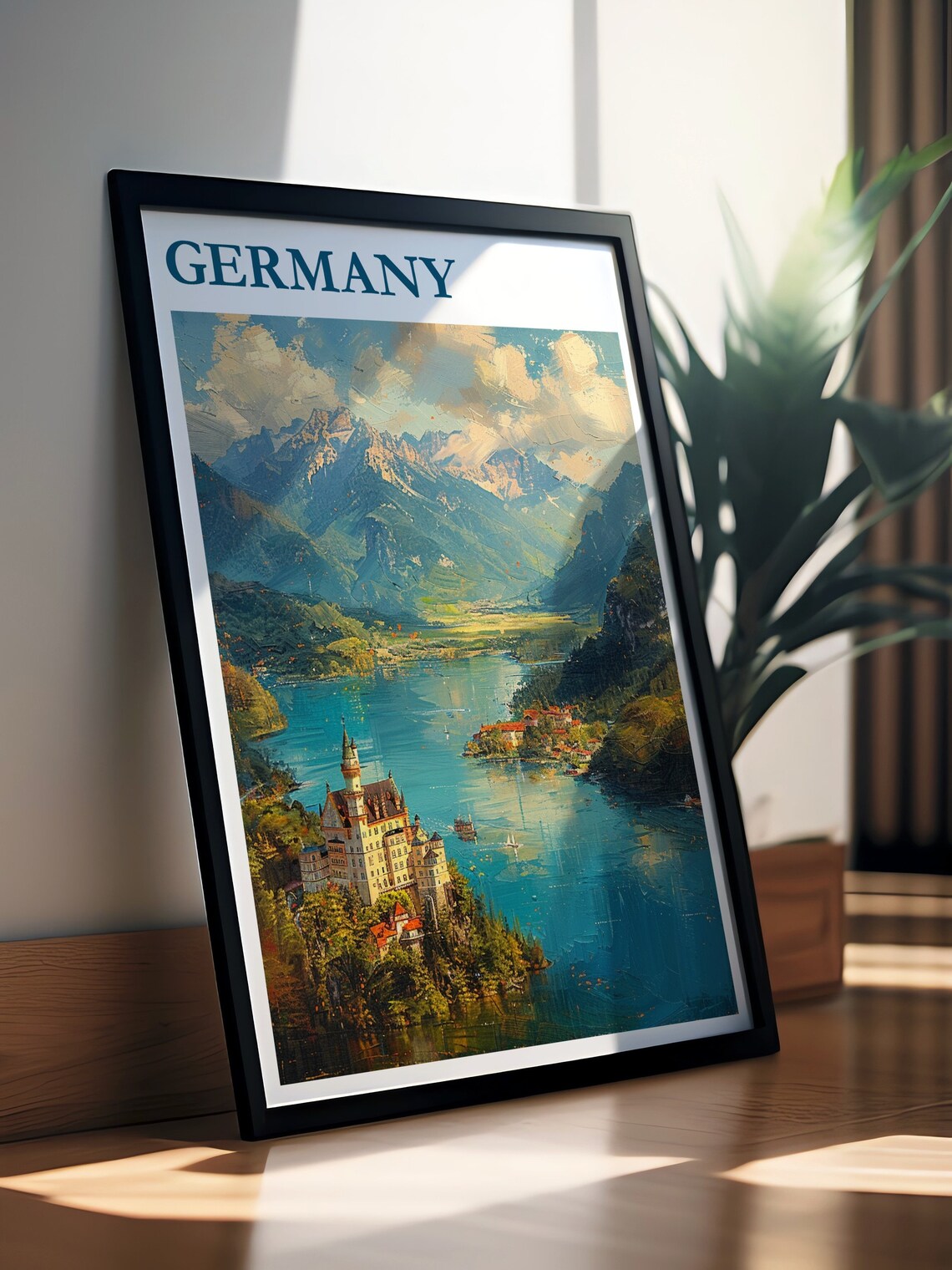 Neuschwanstein Castle Lake Alps Bavaria Germany Travel Poster - Image 2