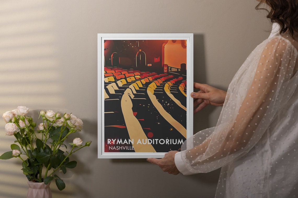 Ryman Auditorium Warm Wooden Pews Nashville Music Venue Poster - Image 3