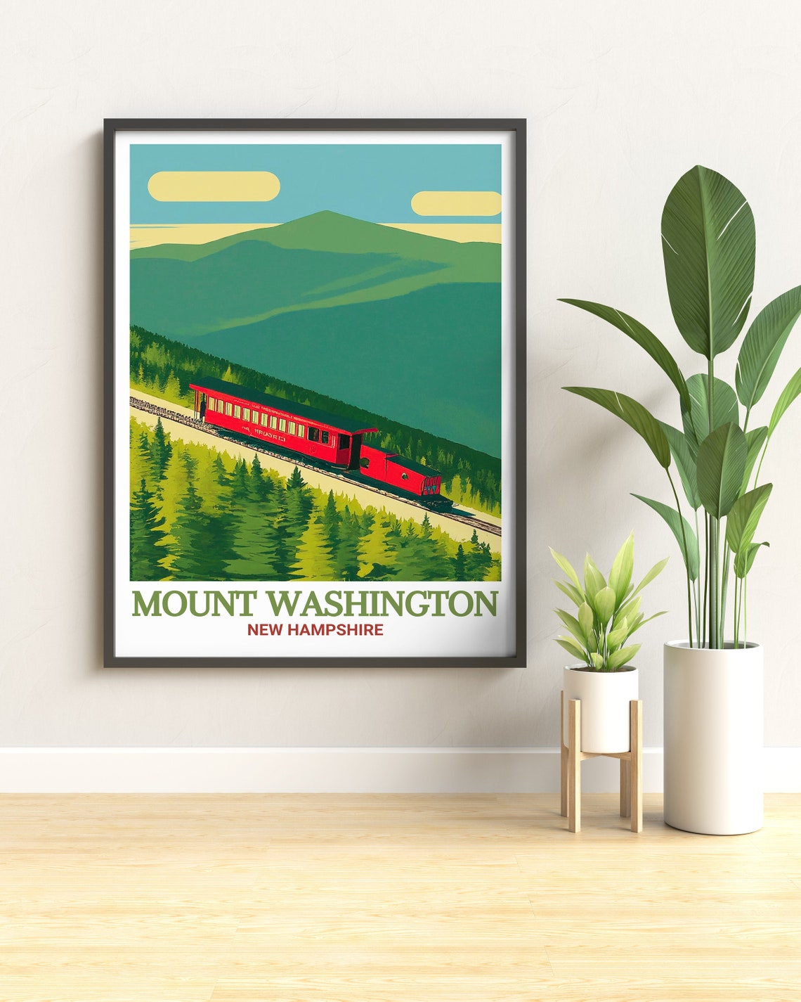 Mount Washington Cog Railway Through New Hampshire Pine Forest Poster - Image 2