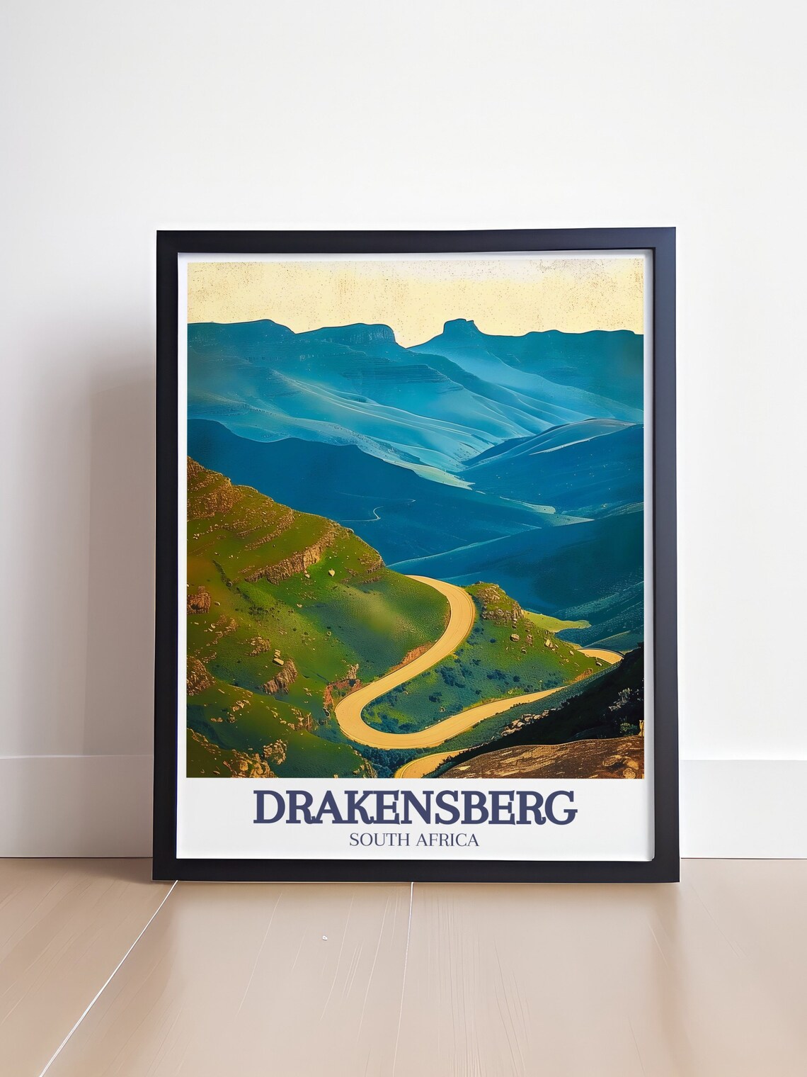 Drakensberg South Africa Sani Pass Winding Mountain Road Vista Poster - Image 4