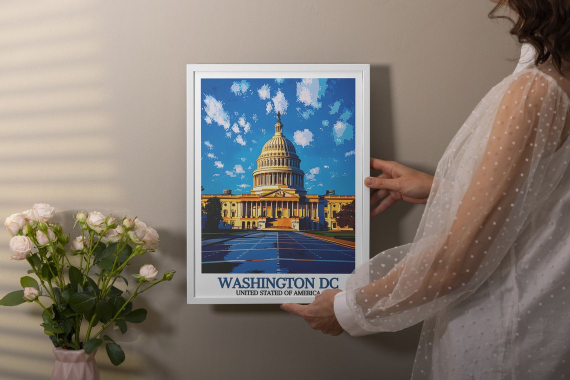 US Capitol Dome on the National Mall Washington DC Travel Poster - Image 3