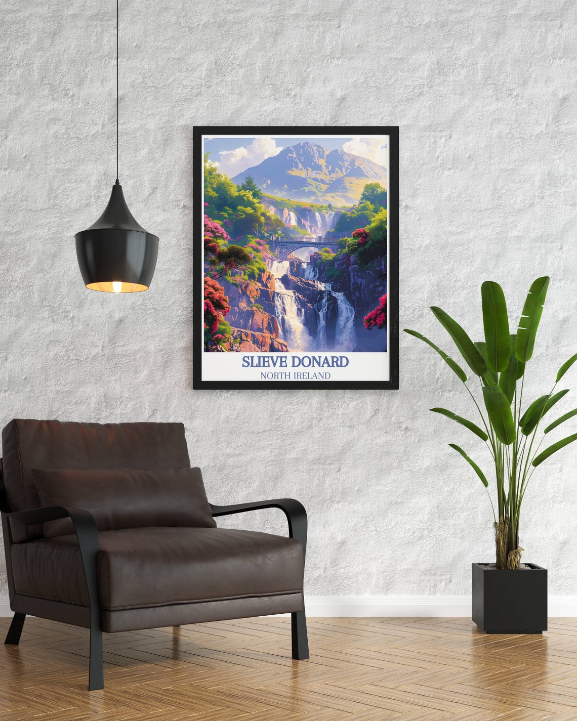 Slieve Donard Northern Ireland Mountain Waterfalls Bridge Poster - Image 2
