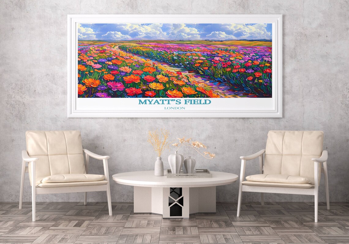 Myatt's Field London Colorful Poppy Wildflower Travel Poster - Image 3