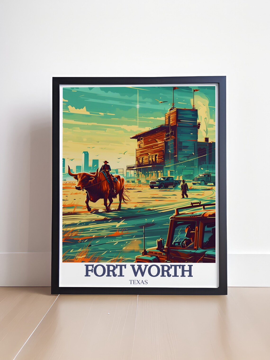 Fort Worth Stockyards Cattle Drive Cowboy Heritage Travel Poster - Image 4