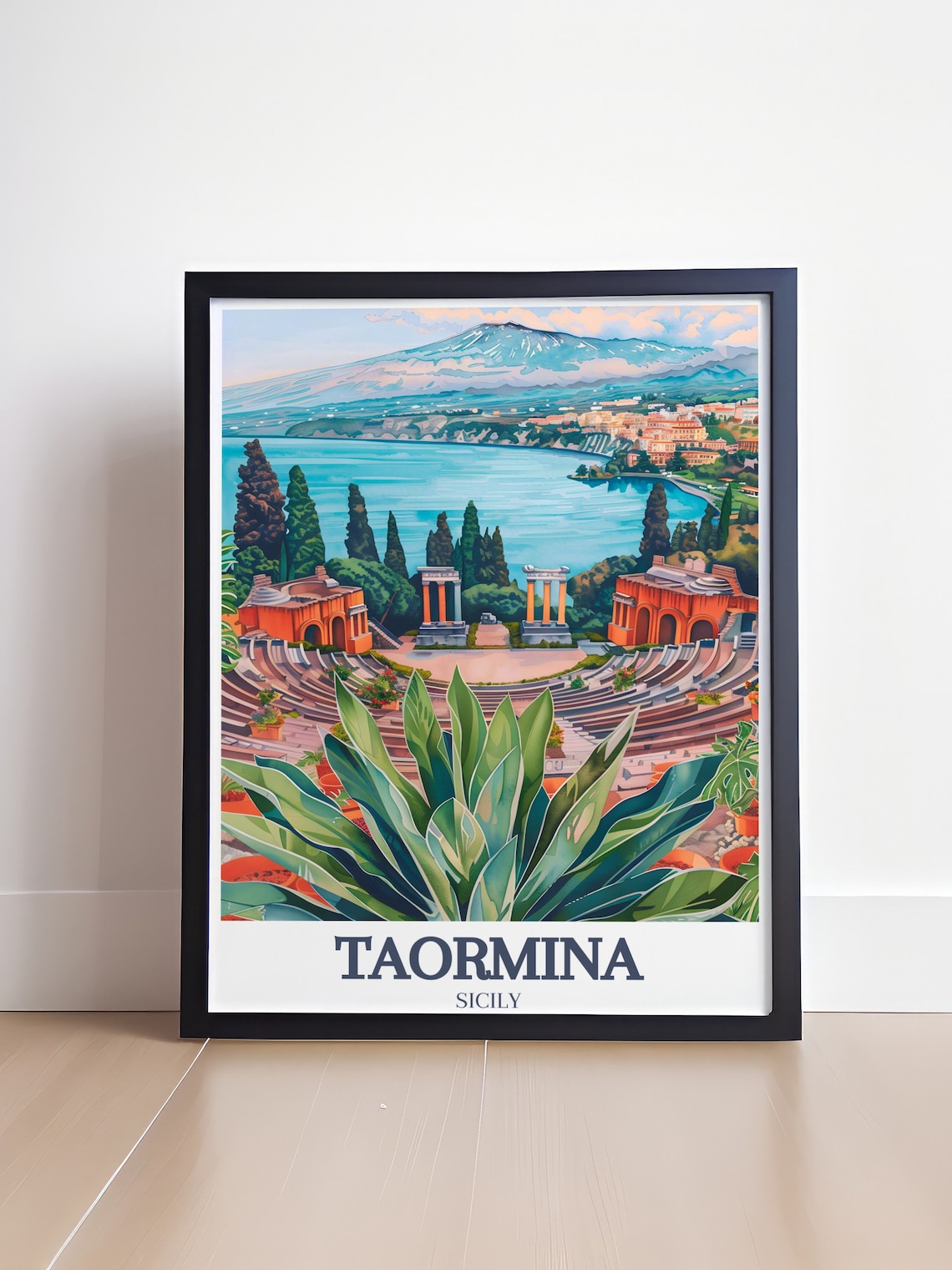 Taormina Ancient Theatre & Isola Bella Art Print - Image 4