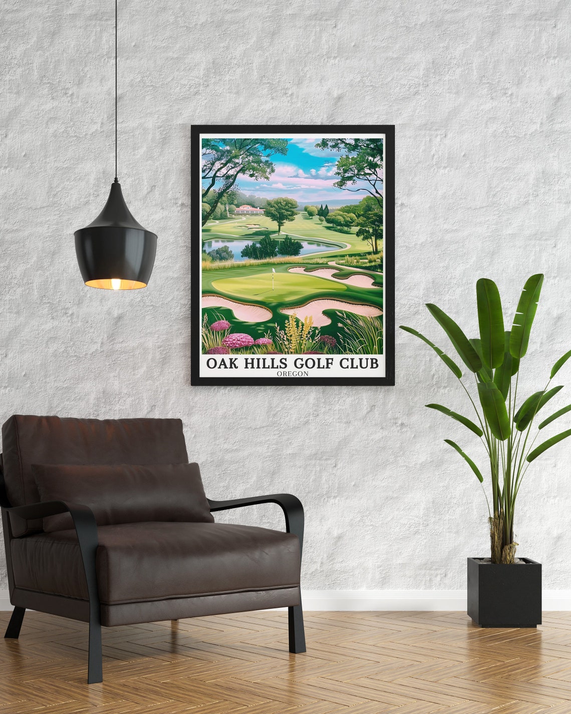 Oak Hills Golf Club Oregon Flagstick Course Clubhouse View Poster - Image 3