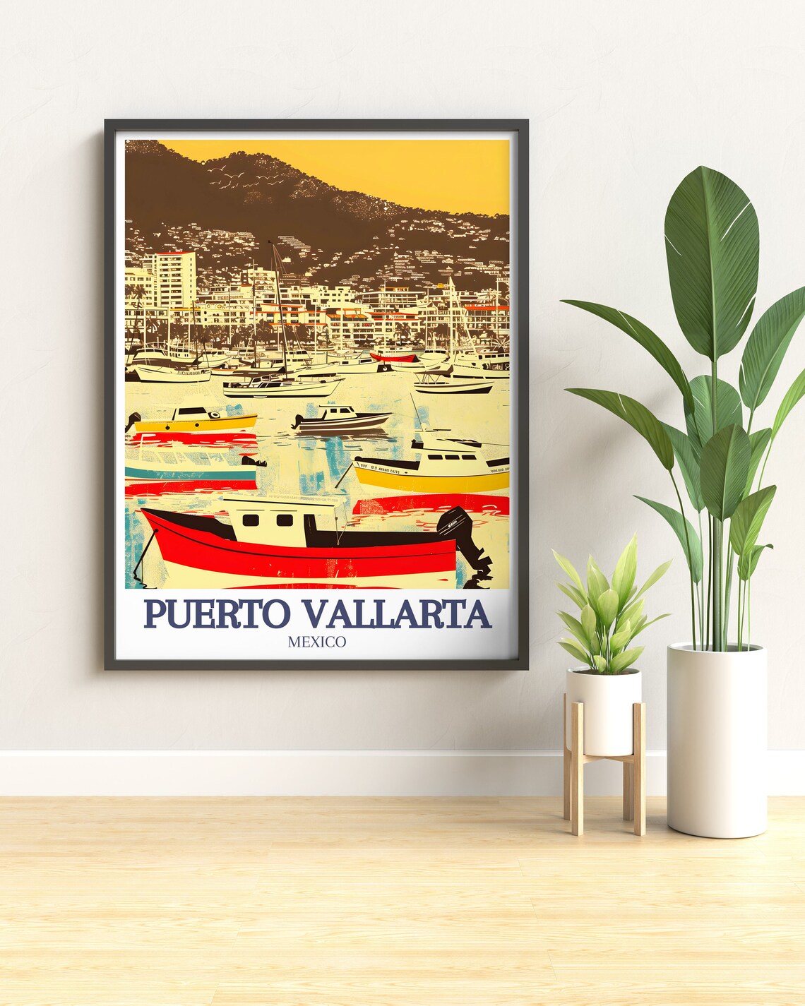 Puerto Vallarta Mexico Marina Colorful Fishing Boats Harbor Poster - Image 2