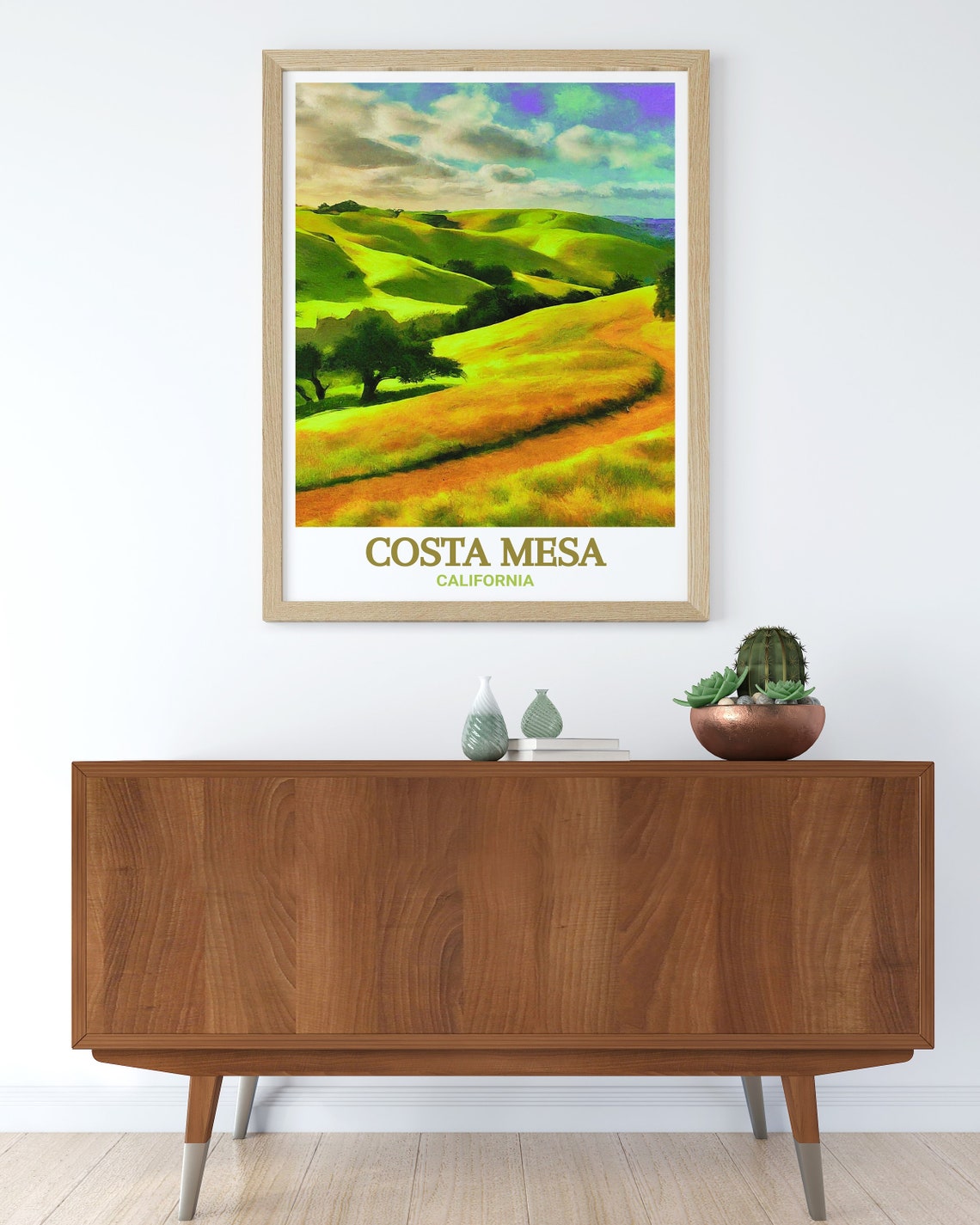 Costa Mesa California Fairview Park Rolling Golden Hills Travel Poster - Image 2