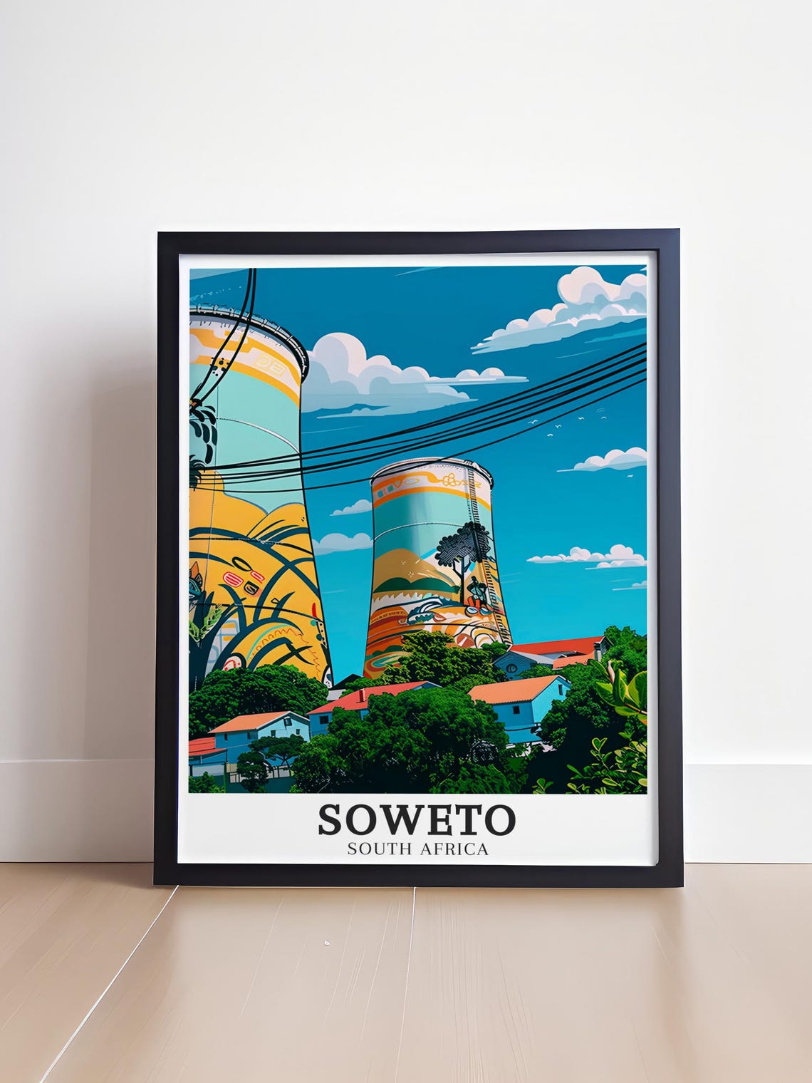 Soweto South Africa Orlando Towers Painted Murals Landmark Poster - Image 4