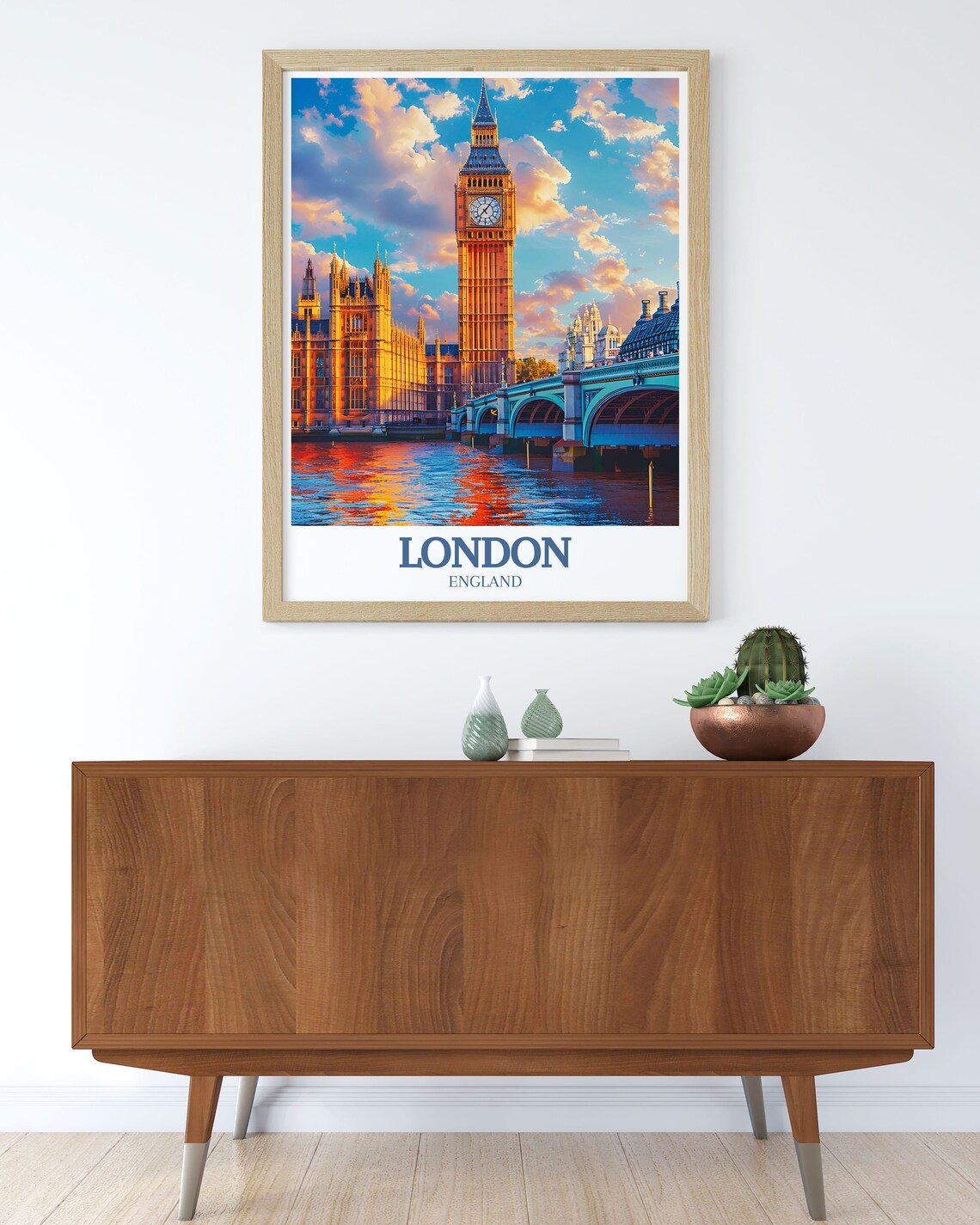 London England Big Ben And Westminster Bridge In Daytime Poster - Image 2