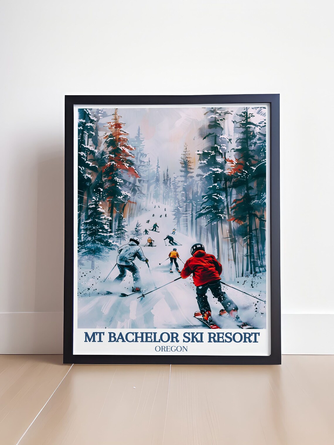 Mt Bachelor Travel Print Prints Of Bachelor Ski Resort And Deschutes National Forest Travel Poster Of Oregons Premier Ski Resort - Image 4