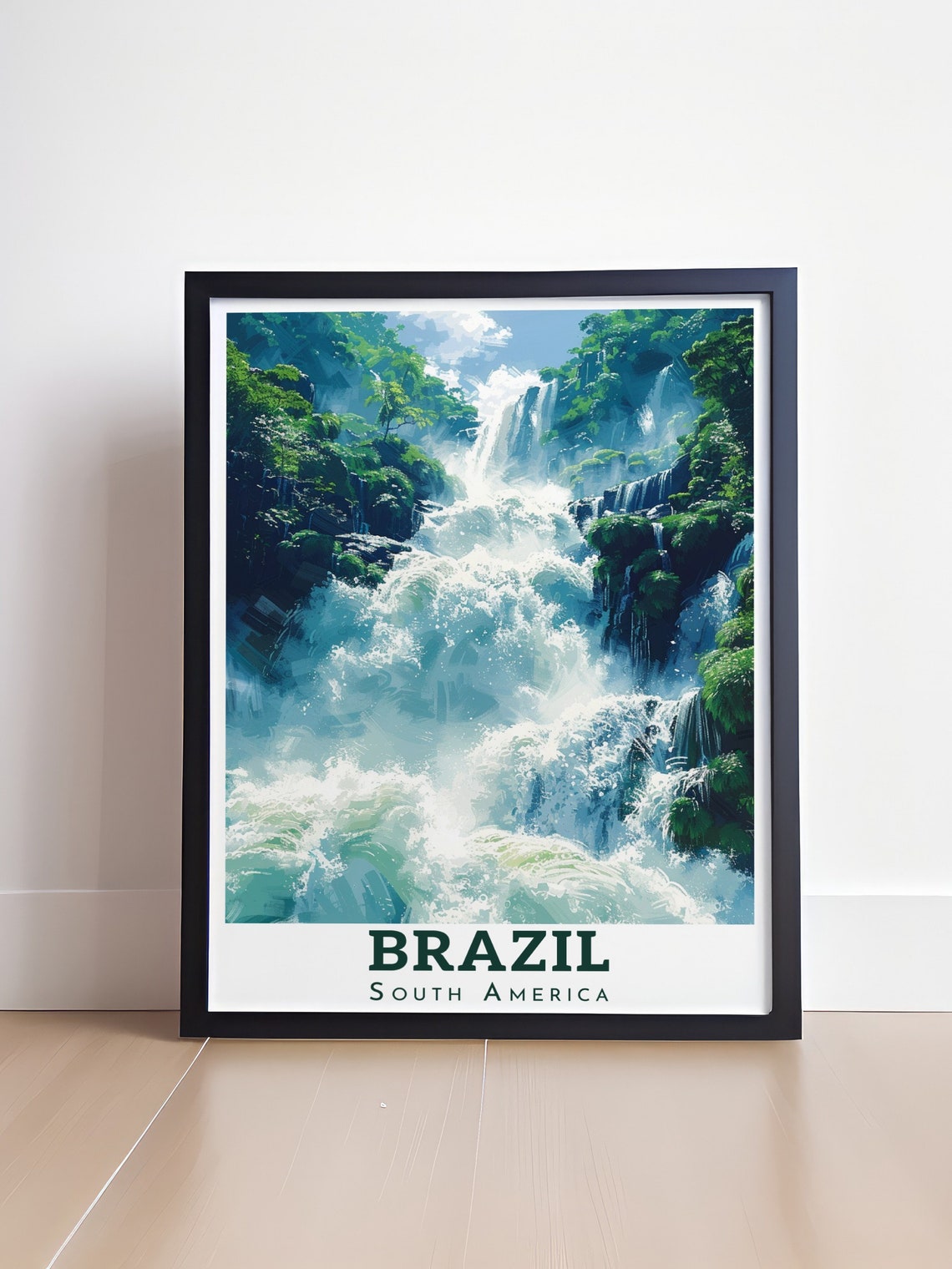 Brazil Travel Posters Iguazu Falls Poster Iguazu Falls Print Iguazu Falls Travel Poster Brazil Artwork Iguazu Falls Gifts - Image 4
