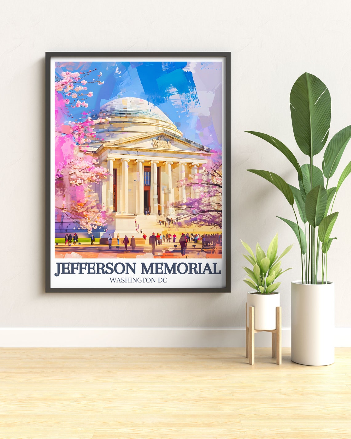 Jefferson Memorial Washington DC Cherry Blossom Spring Art Poster - Image 2