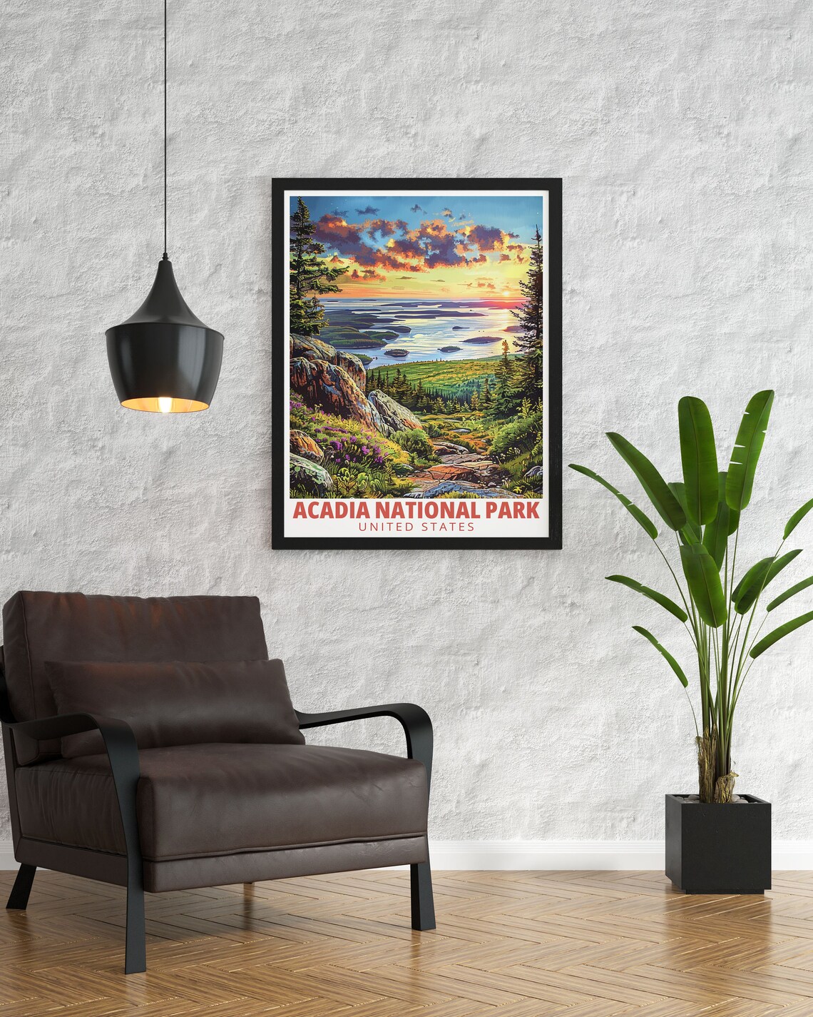 Acadia National Park Sunset over Islands Cadillac Peak Poster - Image 3
