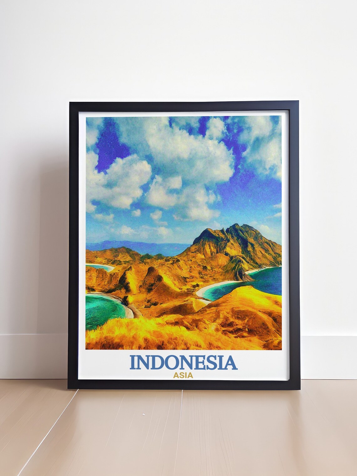 Indonesia Asia Komodo National Park Golden Hills Coast Poster - Image 4