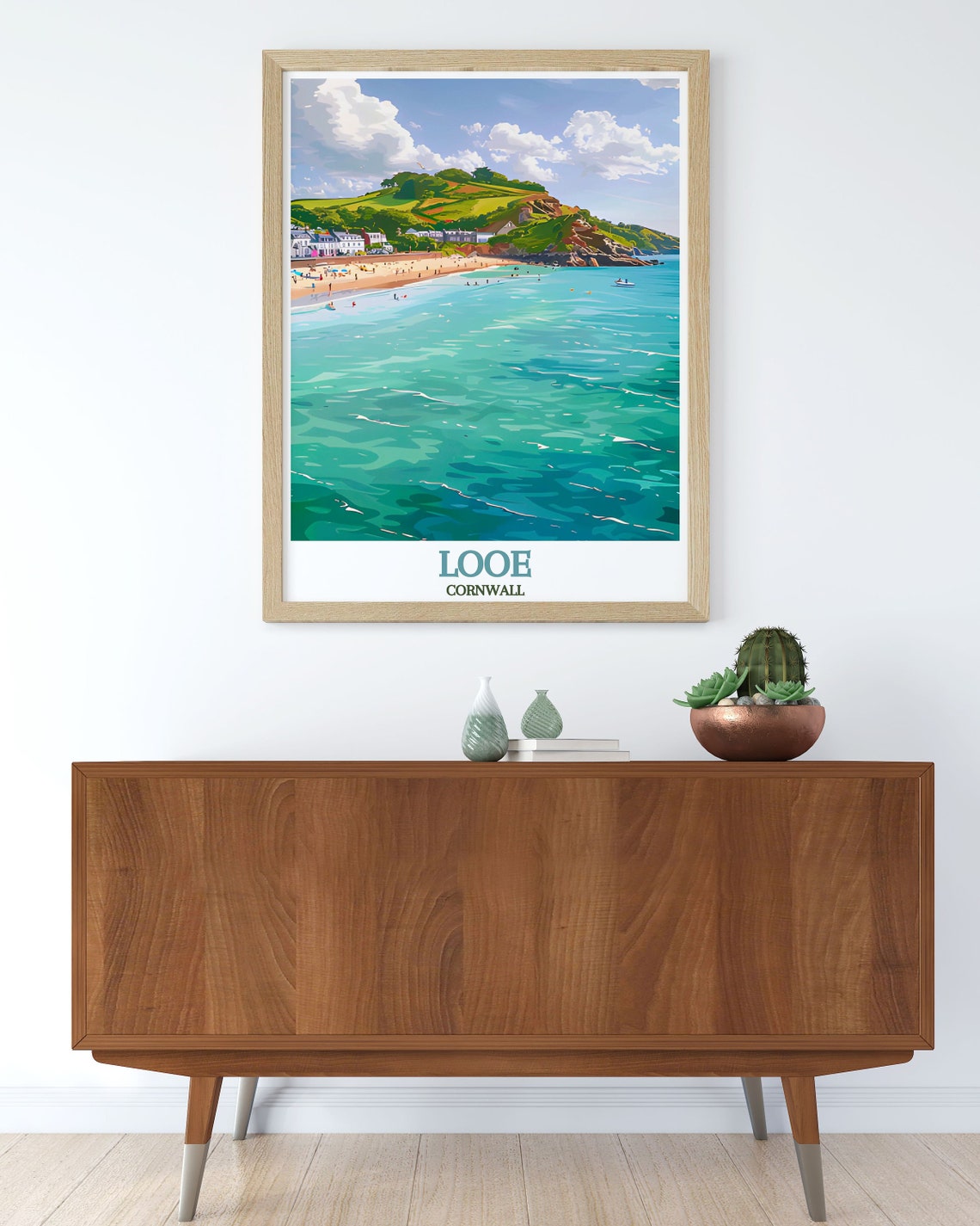 Looe Cornwall East Looe Beach Turquoise Water Summer Travel Poster - Image 2