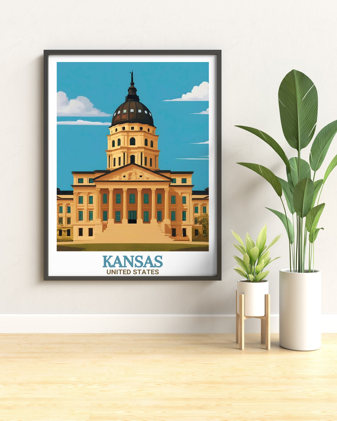 Kansas State Capitol Building Golden Hour United States Poster - Image 3