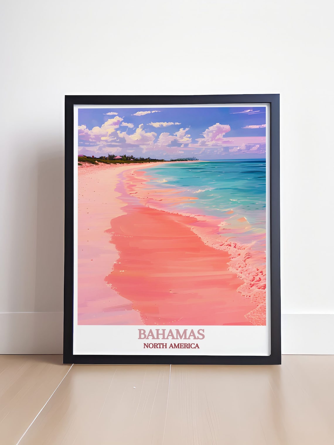 Bahamas Pink Sand Beach Turquoise Ocean Caribbean Coast Travel Poster - Image 4