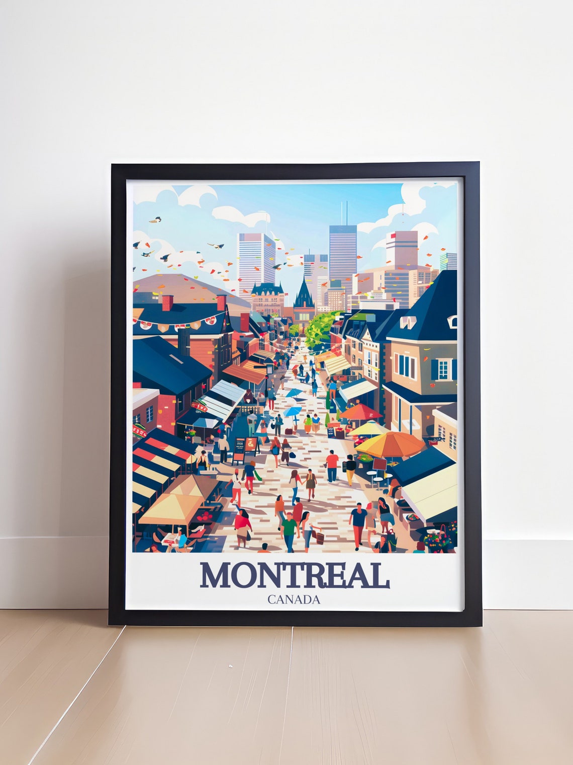 Montreal Wall Art Rue Saintpaul Montreal Skyline Vintage Poster Rue Saintpaul Montreal Skyline Travel Art Rue Saintpaul Travel Poster - Image 4