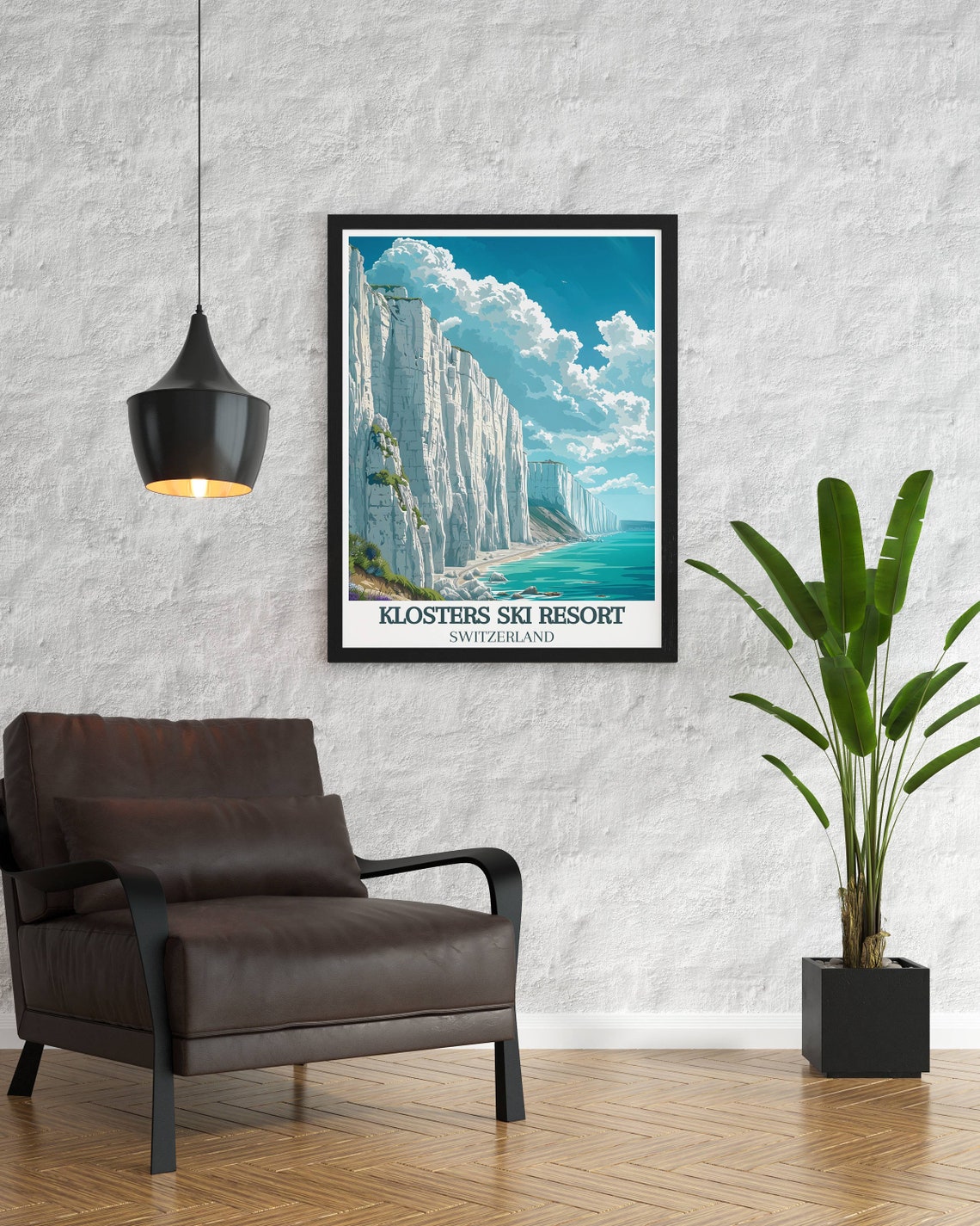 White Cliffs of Dover Towering Chalk Cliffs Coastal Landscape Poster - Image 2