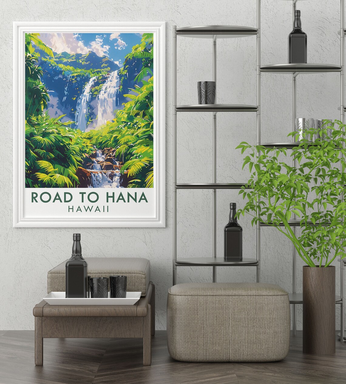 Road To Hana Wall Art Twin Flame Travel Poster Hawaii Wall Art And Decor Collection Road To Hana Art Prints And Gifts - Image 3