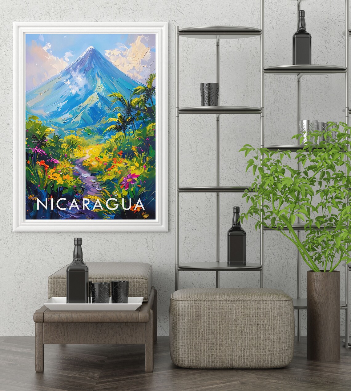 Nicaragua Volcanoes Travel Poster, Latin America - Image 2