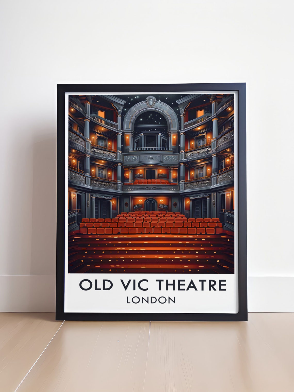 Old Vic Theatre London Ornate Auditorium Interior At Night Poster - Image 4