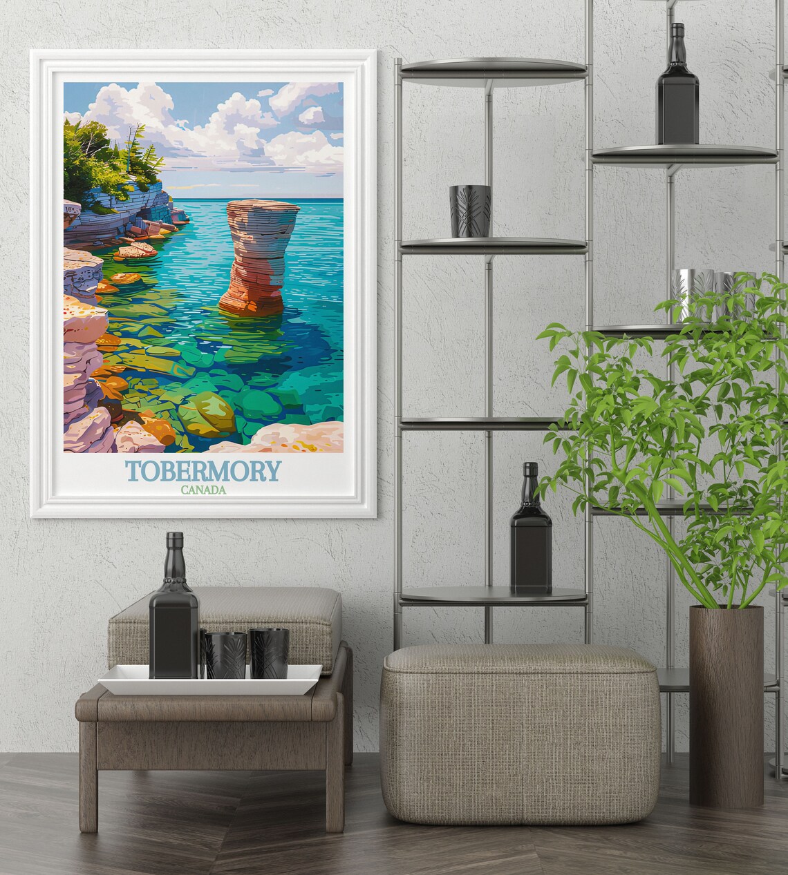 Tobermory Canada Flowerpot Island Turquoise Water Rock Travel Poster - Image 3