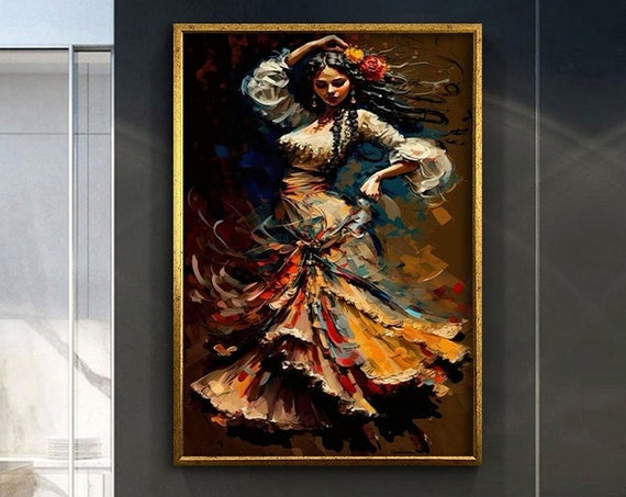 Oil Painting Dancer Woman Print Wall Decor Dancer Woman Poster Modern Home Decoration Ready To Hang Wall Decor