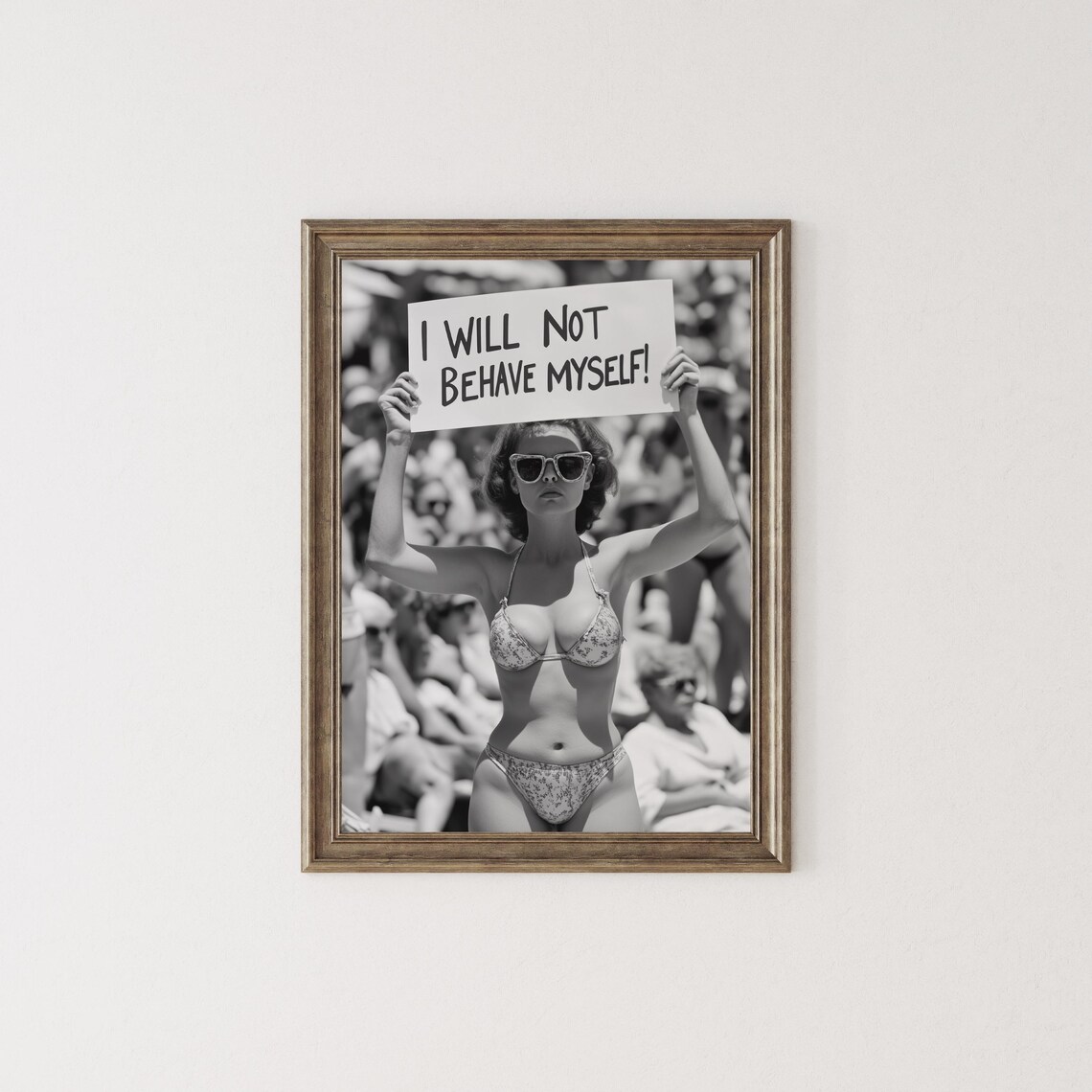 I Will Not Behave Myself Vintage Feminist Art Print - Image 2
