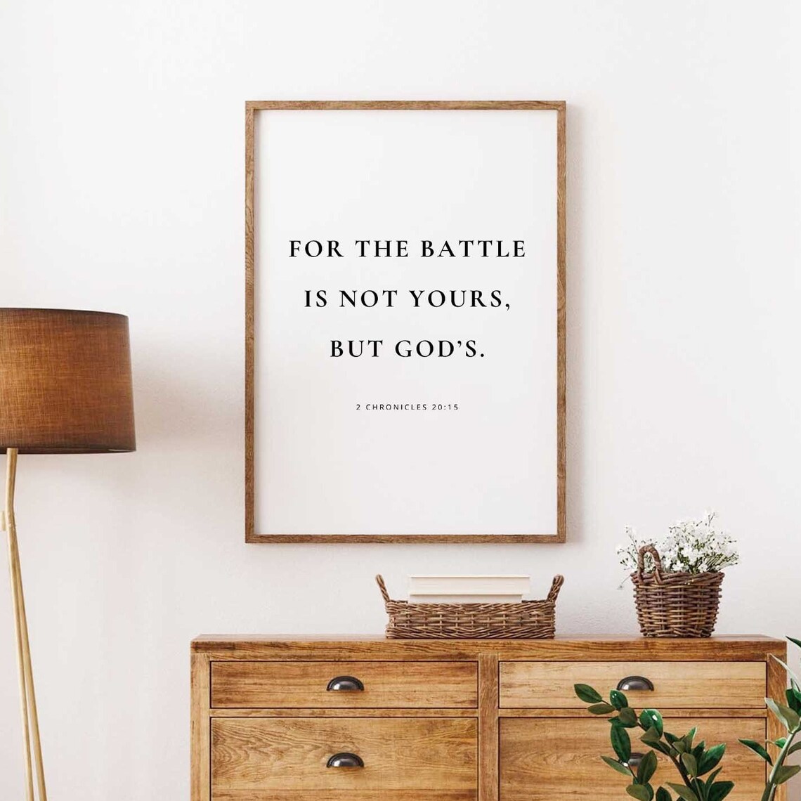 2 Chronicles 20:15 Bible Verse Scripture Art Print - Image 2