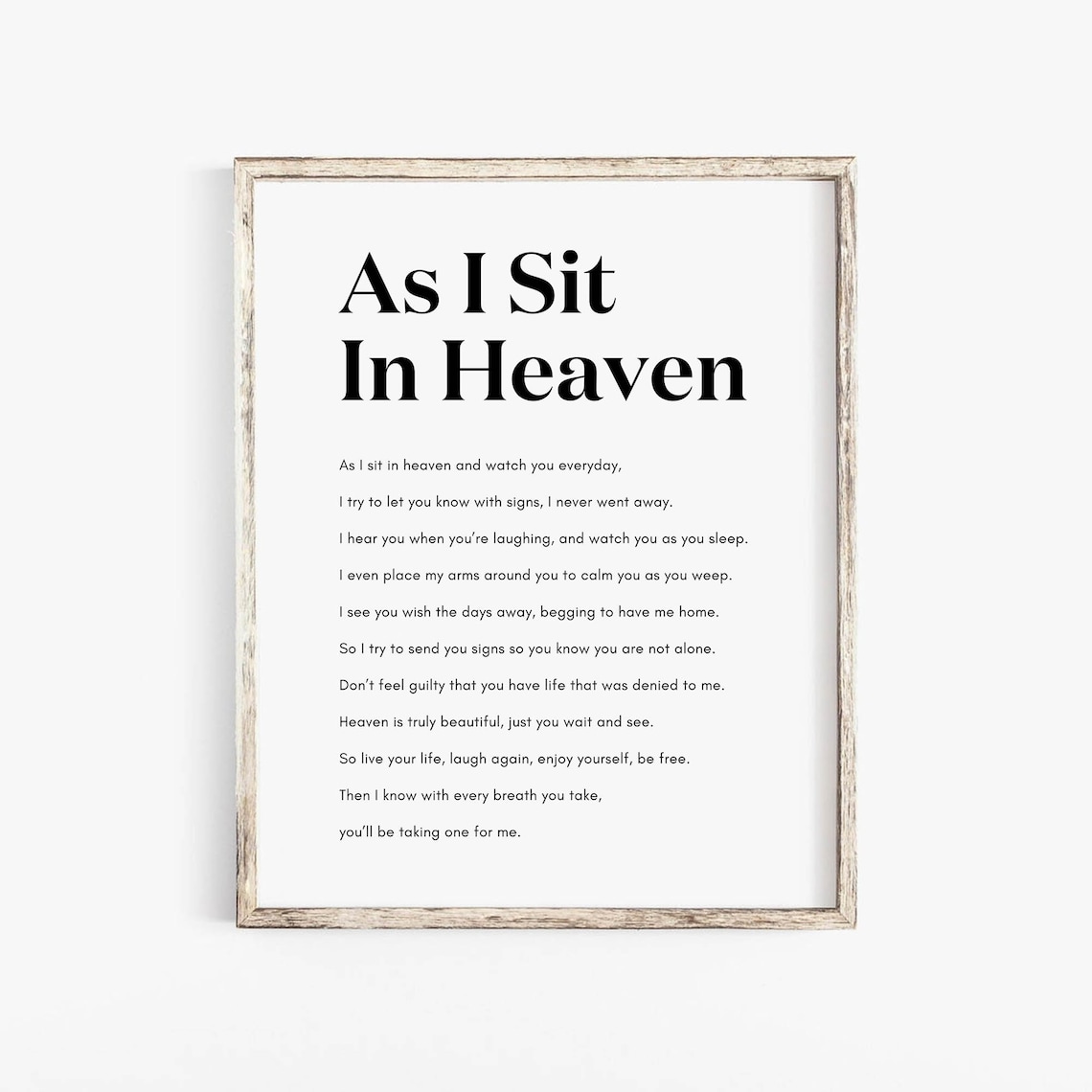 As I Sit In Heaven Christian Poem, Memorial Art Print - Image 2