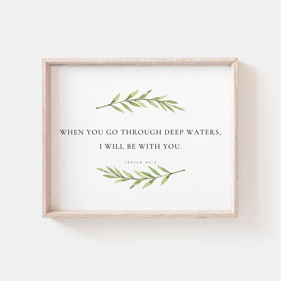When You Go Through Deep Waters Isaiah 43:2 Landscape Scripture Poster - Image 2