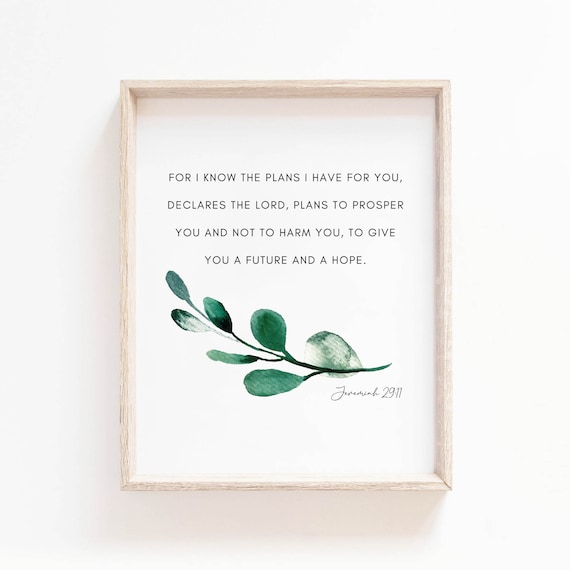 For I Know the Plans I Have for You Jeremiah 29:11 Eucalyptus Poster