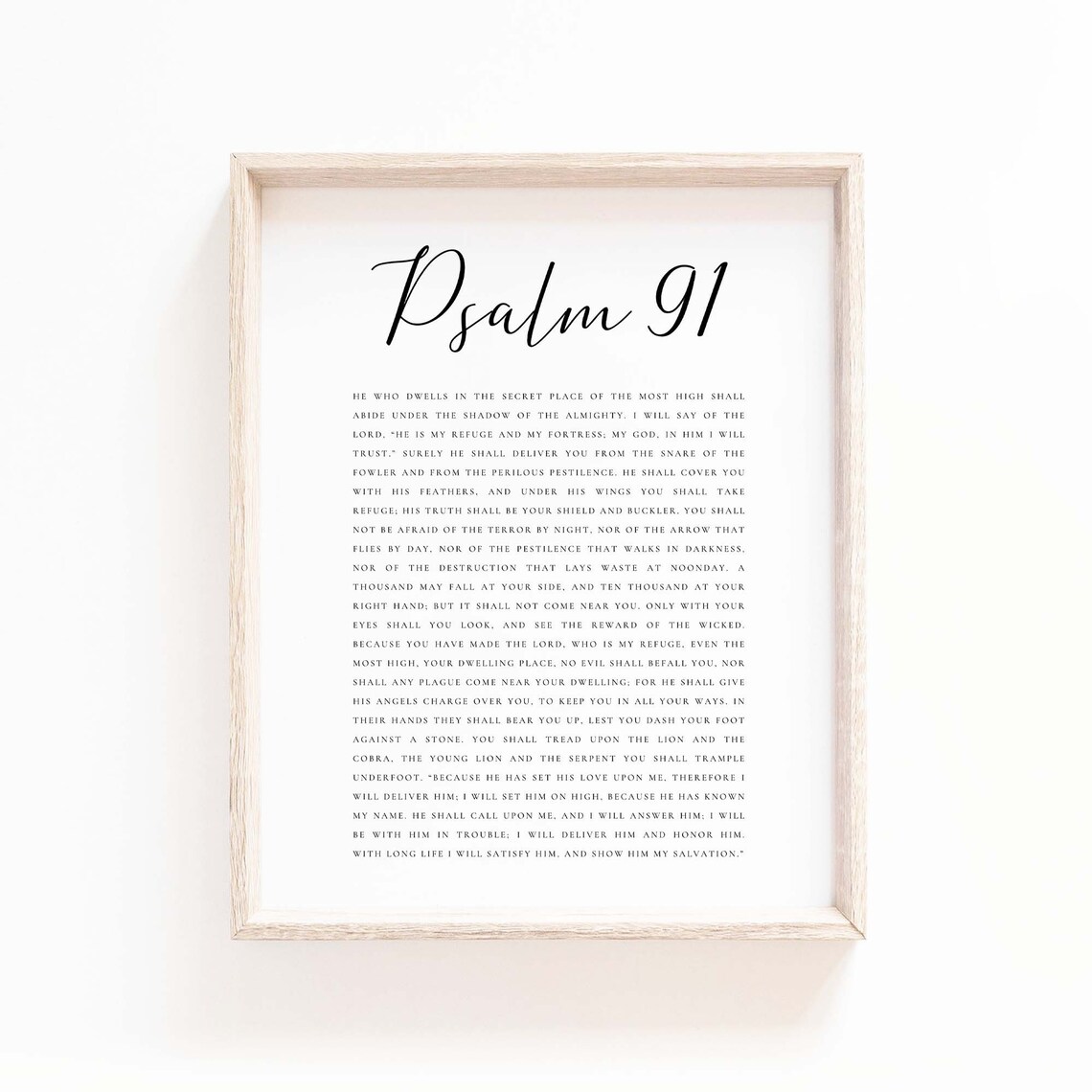 Psalm 91 Full Chapter Secret Place Of The Most High Scripture Poster - Image 2