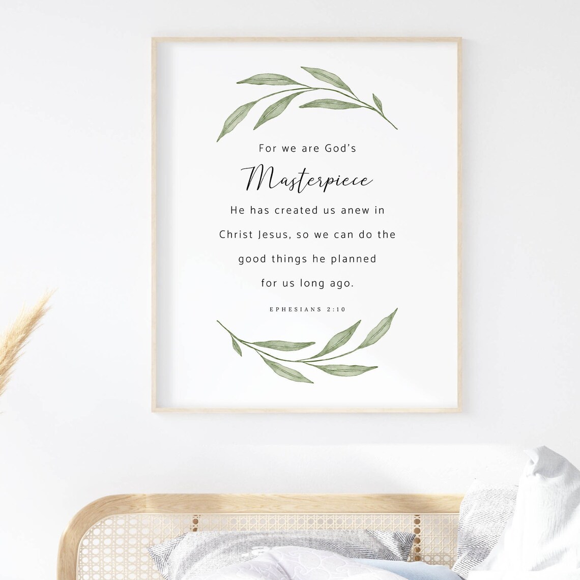 Ephesians 2:10 Bible Verse Botanical Art Print - Image 2