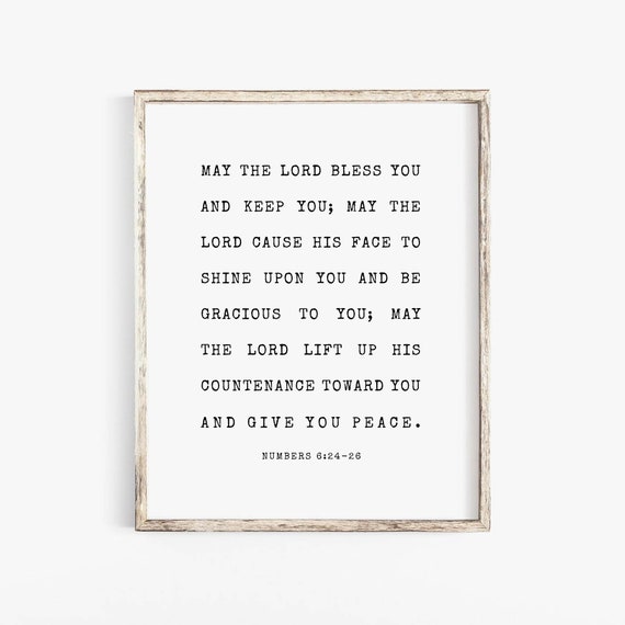 Numbers 6:24-26 Scripture Wall Decor Art Print