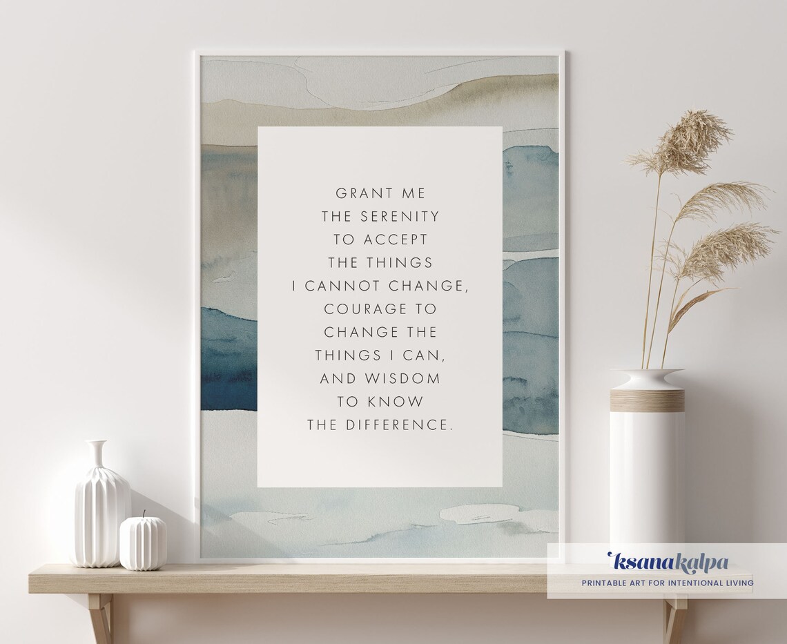 Serenity Prayer Non Religious Psychology Quote Art Print - Image 4