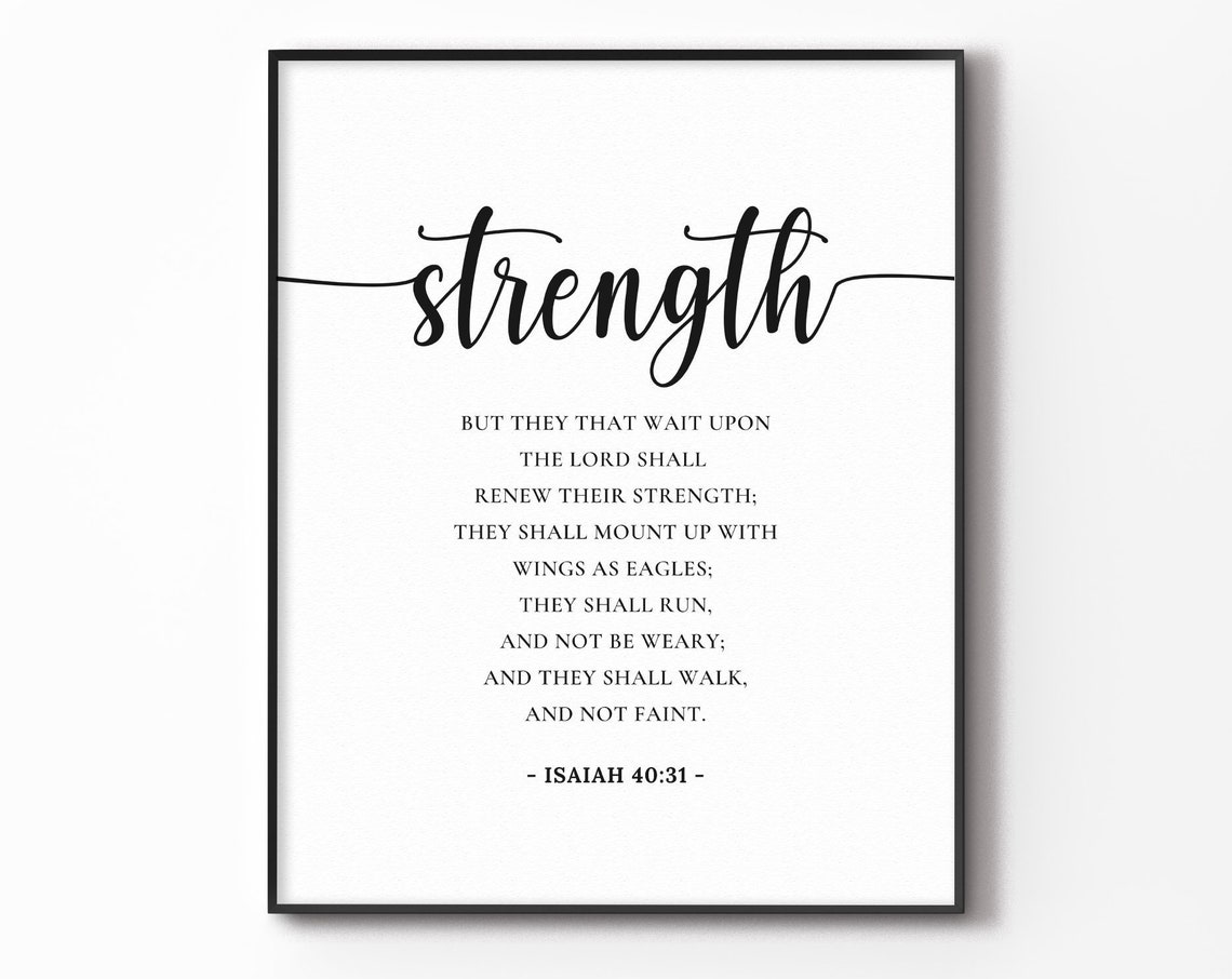 Isaiah 40:31 Minimal Bible Verse Art Print for Christian Home